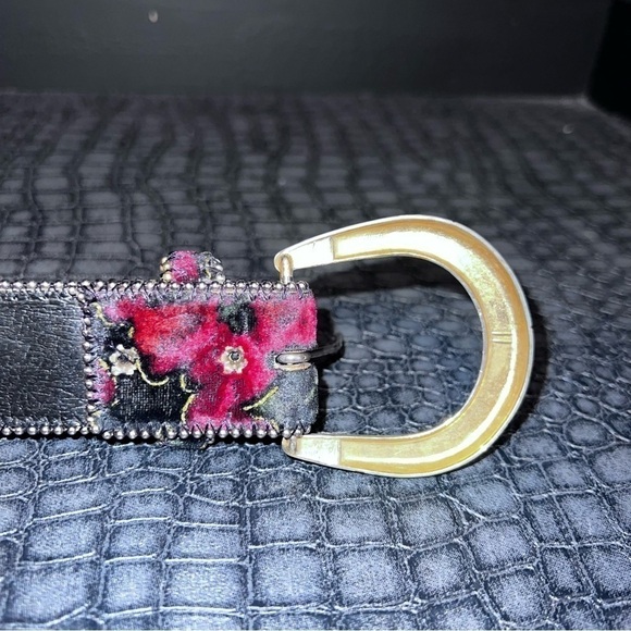 Absolutely Fresh belt Genuine Leather made inUSA Size:L color: red/floral main image 8